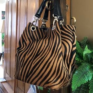 Maurizio Taiuti purse real calf hair w/zebra print